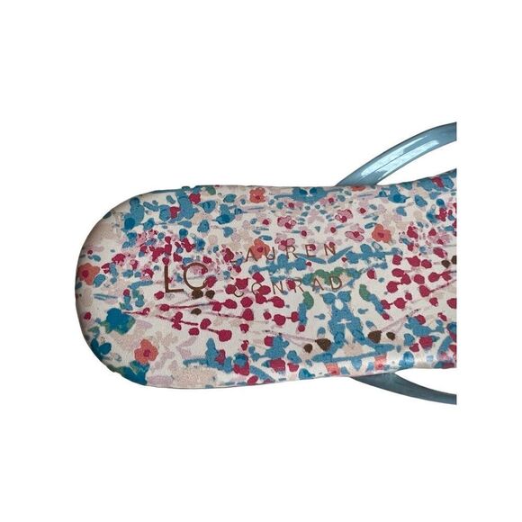 LC Lauren Conrad Honey 2 Ditsy Floral Sz 10 Flip Flop Sandals NWT Blue Pink NWT - Picture 8 of 10